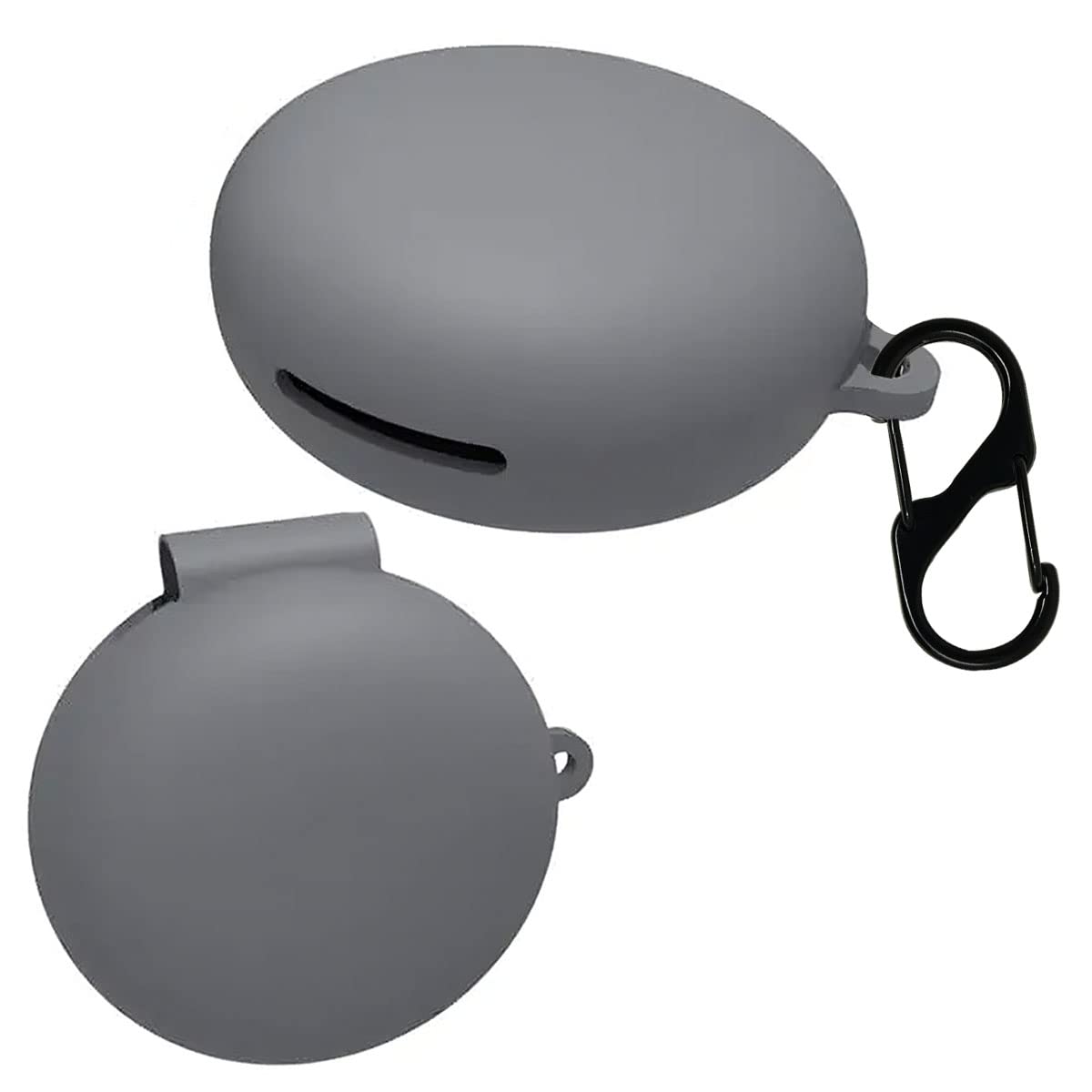 KACA Protective Shockproof Silicone Cover Case with Buckle Compatible with Oppo Enco W31 (Grey)