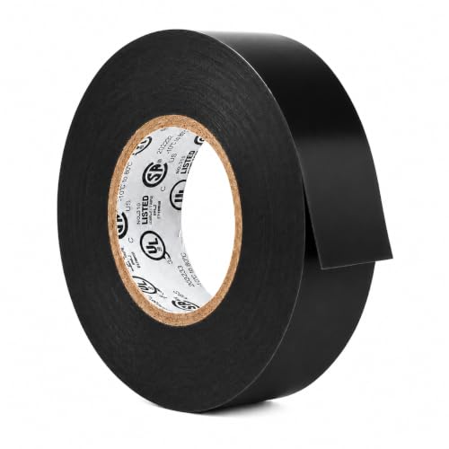 Image of GGR Supplies EL7566-AW Professional Grade Black PVC Electrical Tape, 3 /4 Inch x 66 Feet, 8 Mil, UL /CSA /CE Listed, 600V Flame-Retardant Tape for Wire Insulation, Splicing, Bundling and Maintenance