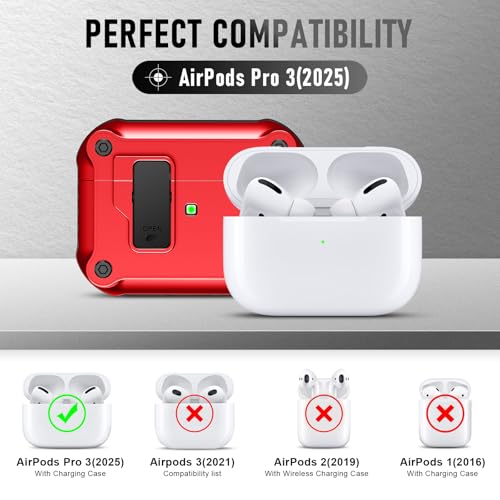 Image of Compatible with Airpods Pro 3 Case(2025),for Airpods Pro 3rd Generation Cases Cover with Keychain Cleaner Kit Soft Silicone Shockproof Cover for Women Men