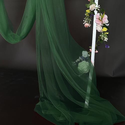 Tela de Tul Suave 3m x 160cm para Coser - Tela Decorativa para Cortinas de Arbor, Boda, Arco Libre, Decoración para Ceremonias, Fiestas, Vestidos, Faldas, Color Verde Oscuro