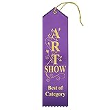 RibbonsNow Art Show Best of Category Ribbons - 25 Purple Ribbons with Card & String