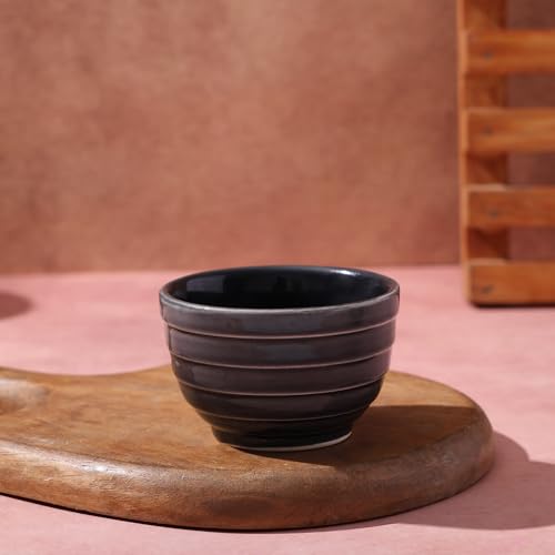 Image of Ceramic Multipurpose Bowl Set of 6-120ml | Microwave & Dishwasher Safe | Handcrafted Dip Bowl, Dessert Bowl for Ice Cream, Chatni,Sweets, Dessert, Nuts, Serving Bowls