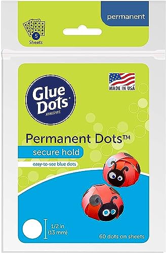 Permanent Glue Dots, Blue, Pack Of 60
