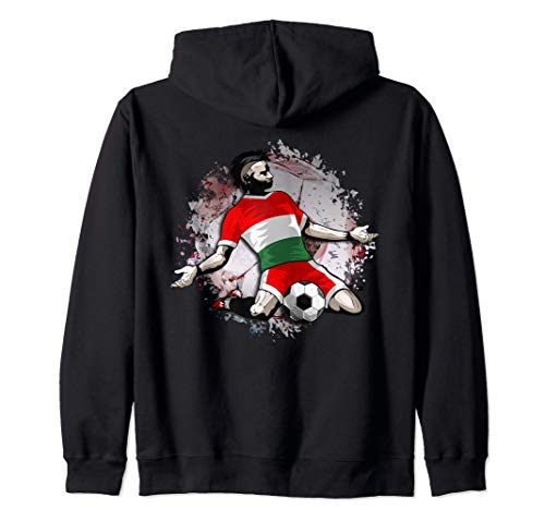 Hungary Soccer Hungarian National Flag Proud Football Lovers Zip Hoodie, Black
