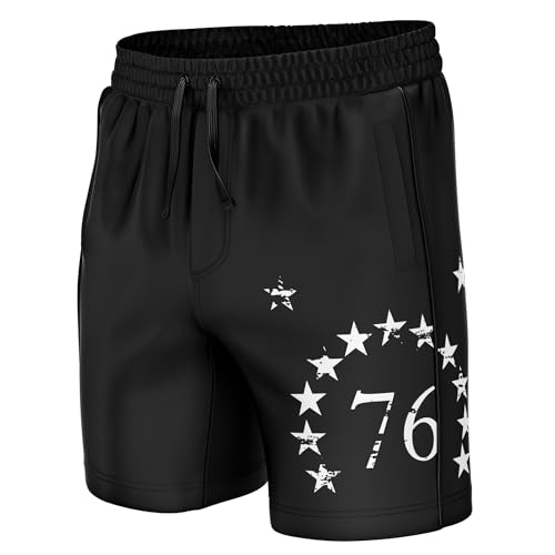 Tactical Pro Supply USA Patriotic Men’s Fleece Shorts, Decorated in The USA, Made with 100% Cotton Fleece Material Quick Dry