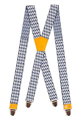 Pierrot Bretelles Homme Larges Premium - Made in France - Taille Ajustable - Elastique Renforcé et Empiècement en Cuir - Garantie à Vie - 100% FRANÇAIS Cover