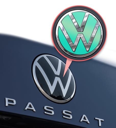 Image of IPG Decal Made for Volkswagen 2021 Passat Polo Tiguan Golf Rear /Front Emblem Logo Decals Stickers Set (4 Units) (Blue Coral)