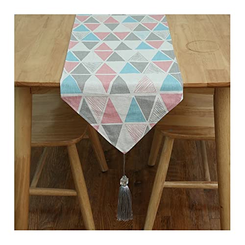 Chemin de table de mariage rose motif triangulaire pour fête et réception
