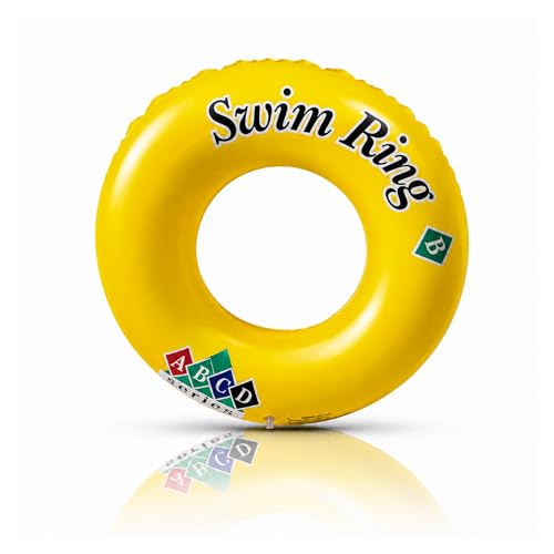 Image of Koochie-Koo Ring Swimming Tube for Kids Inflatable Pool Float Tube for Boys & Girls Thick PVC Swim Tube with Leak-Proof Valve, Safe & Durable Water Float for Pool Beach Summer Fun (Random Colour)