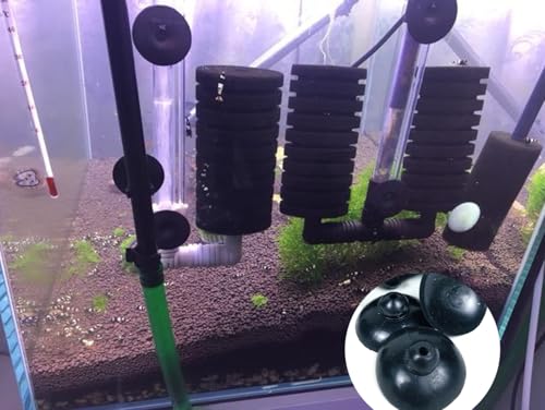 Image of 16Pcs Black Rubber Aquarium Suction Cups, Fish Tank Accessories for Pump, Line, Aeration Setup