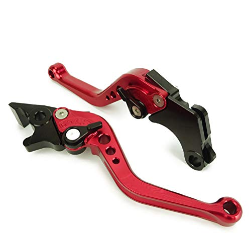 HONDA アルミショートブレーキクラッチレバー 6段階調整 GROM モンキー125 CB250R等に適合 H02赤(黒)