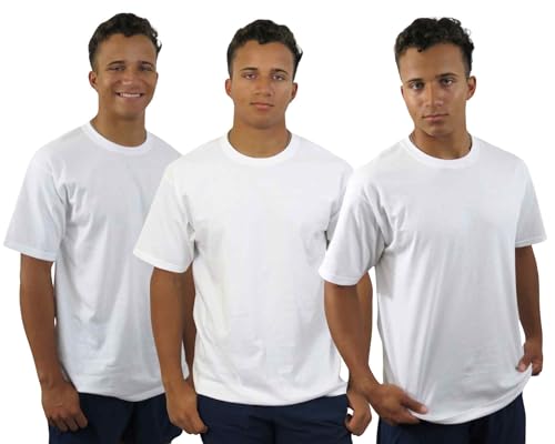 Yazbek Men's T-Shirts Casual 100% Cotton 3 Pack Short Sleeve Undershirt Durable Comfortable and Multipack Heavy Weight