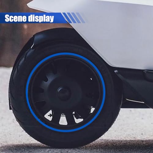 Image of 16PCS 17''-19'' Reflective Wheel Rim Stripe Decal Sticker, Universal Night Safety Tape Reflective Stickers, Waterproof Tire Rim Decoration Stripe Decals for Motorcycle, Car, Bicycle (Blue)