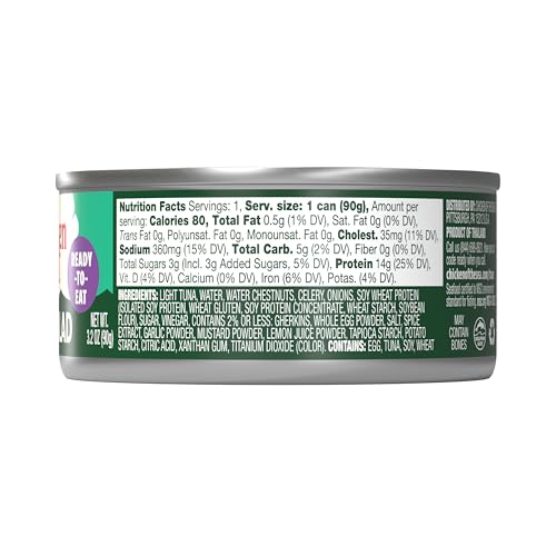 Image of Chicken of the Sea Ready-to-Eat Tuna Salad 3.2 oz. Cans (Pack of 24), Wild Caught Canned Tuna