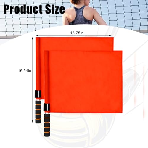SAWHOX Volleyball Flags Line Judge, 2PCS Referee Flags Volleyball Lightweight Referee Equipment for Volleyball, Track and Field - Thumbnail 3