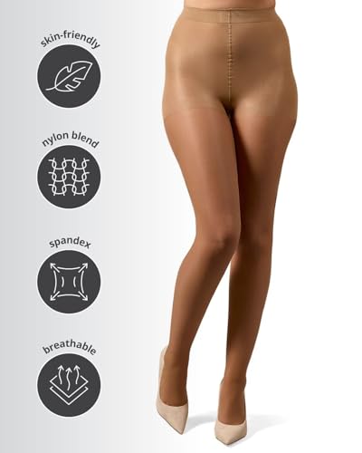 Image of MeMoi Control Top Crystal Pantyhose for Women, Breathable Sheer Tights, Control Top Sheer Stockings, Comfortable Panty Hose