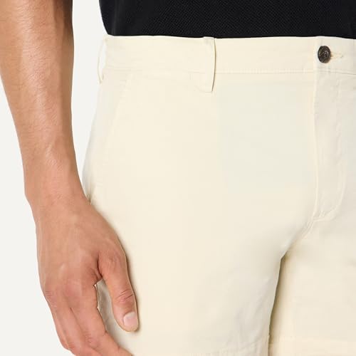 Image of Amazon Essentials Men's Slim-Fit 5 inch Flat-Front Comfort Stretch Khaki Chino Shorts with Elastic Waistband