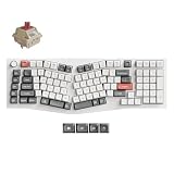 Keychron Q13 Ultra 8K Wireless Mechanical Keyboard, White 96% Alice Ergonomic Keyboard with Numpad, Full Aluminum RGB Custom Keyboard, Hot-Swappable Silk POM Switch for Mac Windows Linux