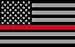 Subdued US Flag Reflective Decal with Thin Red Line 4"x2.5"