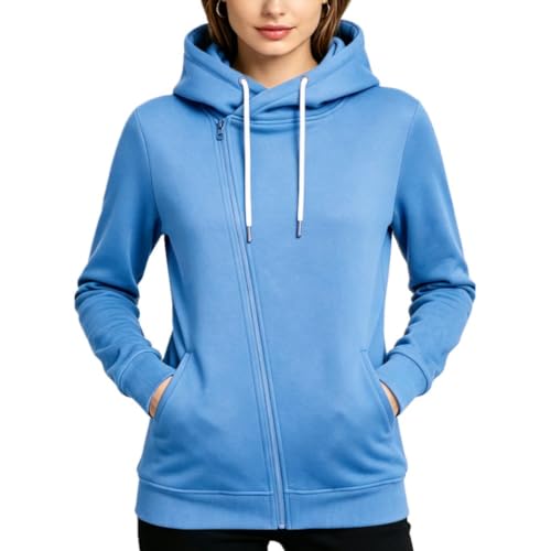 Sweat à capuche polaire femme veste de détente pour cocooning bleu 3XL