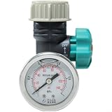 BildeeMait Regolatore di pressione dell'acqua da giardino con manometro, valvola di irrigazione a goccia in rame regolabile sistemi di irrigazione automatica per la casa serra