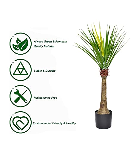 Image of Kayra Decor 3 Feet Cactus Plant -Big Plants for Living Room Artificial with Pot (Black)