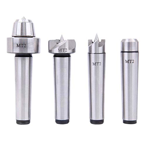 Jpwpowe4Pcs MT2 Wood Lathe Center Set Live Centers Drive Spur Cup Arbor #2MT