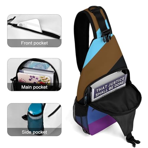 Fashion Chest Pack, Unisex Daily Travel Shoulder Bag, Small Cross Body Sling Bag LGBTQ Pride Rainbow Flag Art4