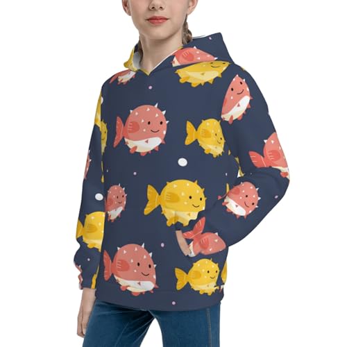 Cute Puffer Fish Kid Hoodies Boys Sweatshirts Girls Pullover with Pocket2
