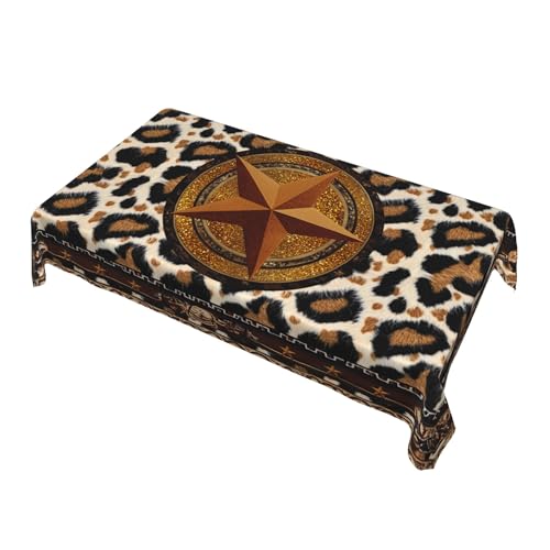 juniissl Star Leopard Rectangle Tablecloth Washable 60x90 Inch Table Cover Decorative Table Cloth for Party Picnic Kitchen by juniissl - Image 2
