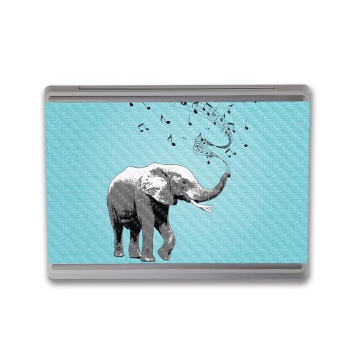 Image of MightySkins Carbon Fiber Skin Compatible With Microsoft Surface Laptop Go 3 (2023) Full Wrap Kit - Musical Elephant | Protective, Durable Textured Carbon Fiber Finish | Easy To Apply | Made in the USA