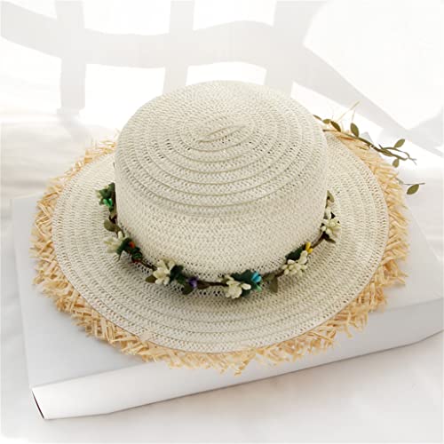 Chapeau de paille de plage anti coup de soleil visage et tête pour femme