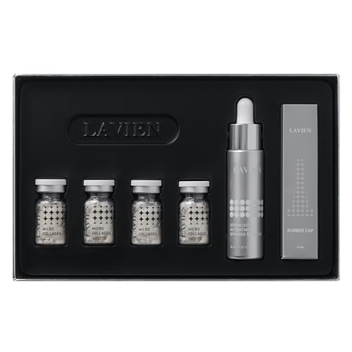 Lavien Collagen Ampoule Program - Enhance Skin Elasticity, Low Molecule Collagen, Skin Aging Improvement - Suitable for Dry Skin - 30 ml Buster Bottle, 4-200 mg with Dropper