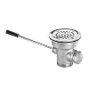Krowne 22-404 Krowne Lever Waste Valve، 3-1 / 2 "Sink Opening، 2" NPS Drain Outlet، 1-1 / 2 "Reducer with Rubber Washer، 4-1 / 2" Flange، Stainless Strainer & Handle
