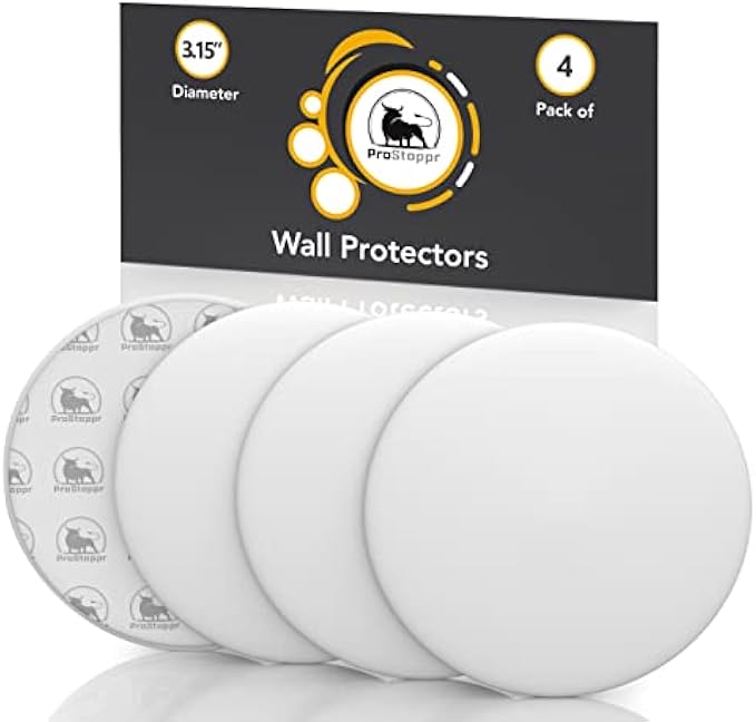 Door Stopper Wall Protector Large 3.15" (4 PCS) - Door Stop with Strong Back Adhesive - Quiet and Shock Absorbent Silicone Wall Protectors from Door Knobs - Protects Every Wall Surface