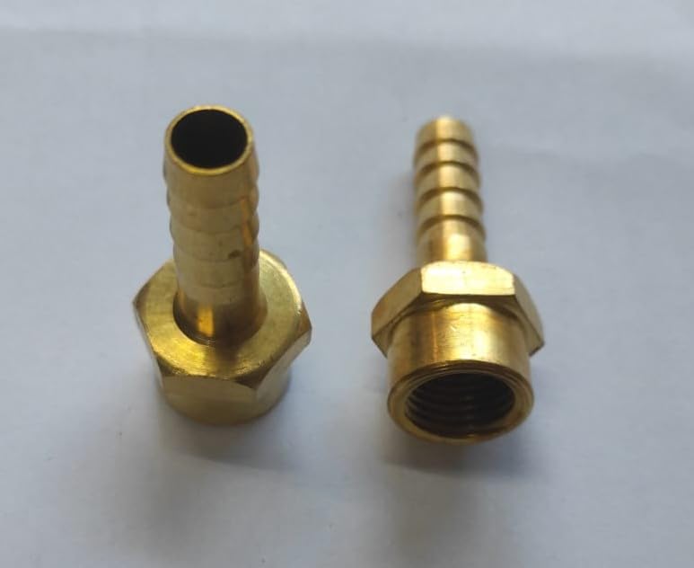 Brass Connector Female BSP 1/4 x 5/16 (8 mm) Hose Pipe Brass Hose Nipple Hose Fitting And Air Pip Adapter Pneumatic Connector Hose Tai Reducer Plug Connecto Gas/Pond/Pool/Hos Pipe Adapter(2PC) 2