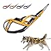 IIJIJO Dog Sledding Harness,Reflective Dog Sled Harness Waterproof Big Dog Sledding Harness,ES Pet Training Pull Strength Strap for Dogs Skijoring Scootering(Red,M)(Blue,Large)
