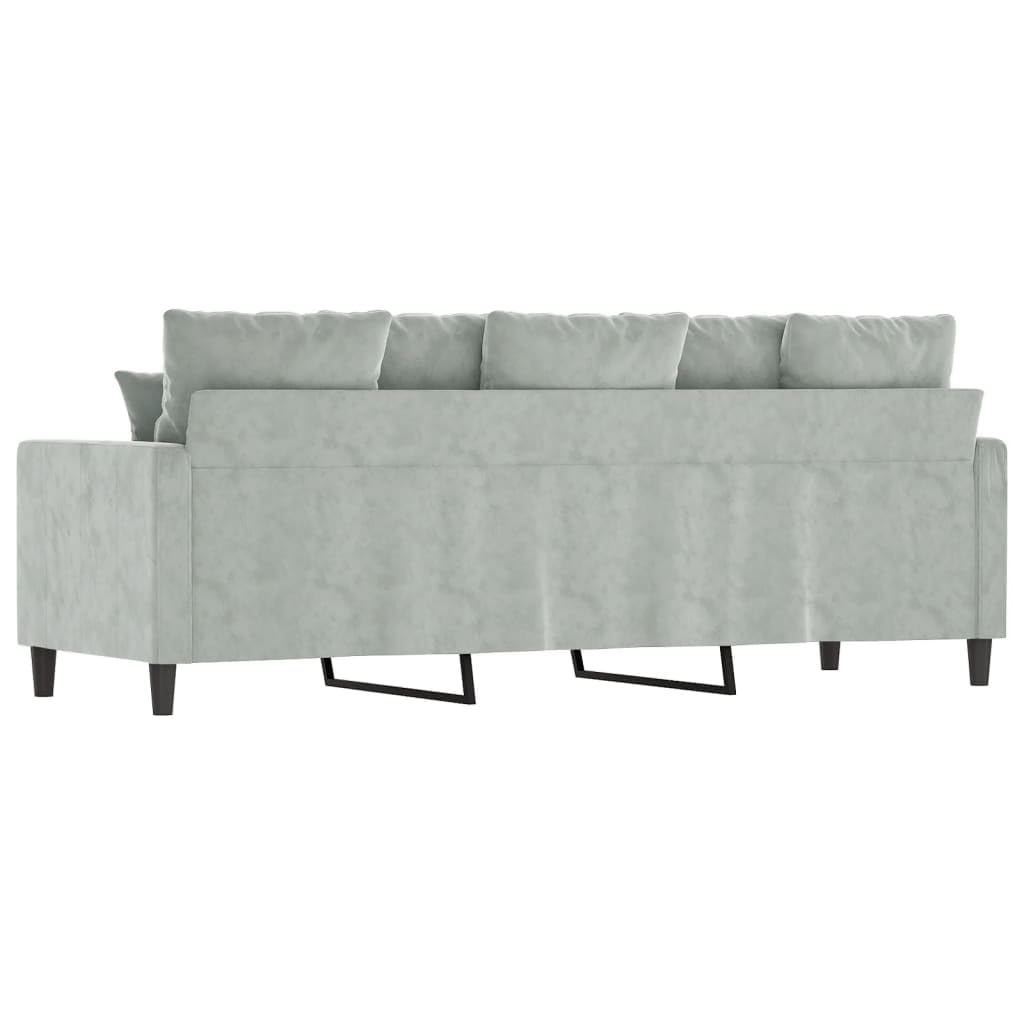 Willood Sofá de 3 Plazas, Asiento con Reposabrazos Respaldo, Sillón de Descanso Relax Televisión, Sofá Tapizado para Salón, Tela Gris Claro