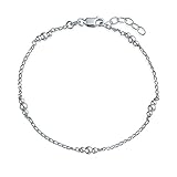 Bling Jewelry Round Ball Bead Station Chain Anklet Hot Wife Ankle Bracelet For Women Teens .925 Sterling Silver Adjustable 9 To 10 Inch With Extender