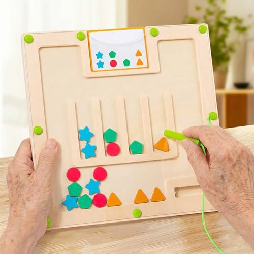Image of Sorting Board Matching Activity Memory Game for Dementia Activities for Seniors, Alzheimers Activities for Elderly with Dementia Products, Handheld Busy Boxes Gifts for Dementia Patients