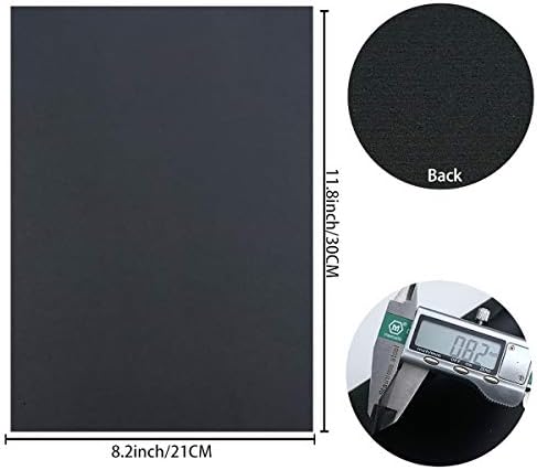 8 Pieces 8x12 Inch Black Series Faux Leather Sheets Including 8 Kinds Leather Sheets for Leather Bows and Earrings Making