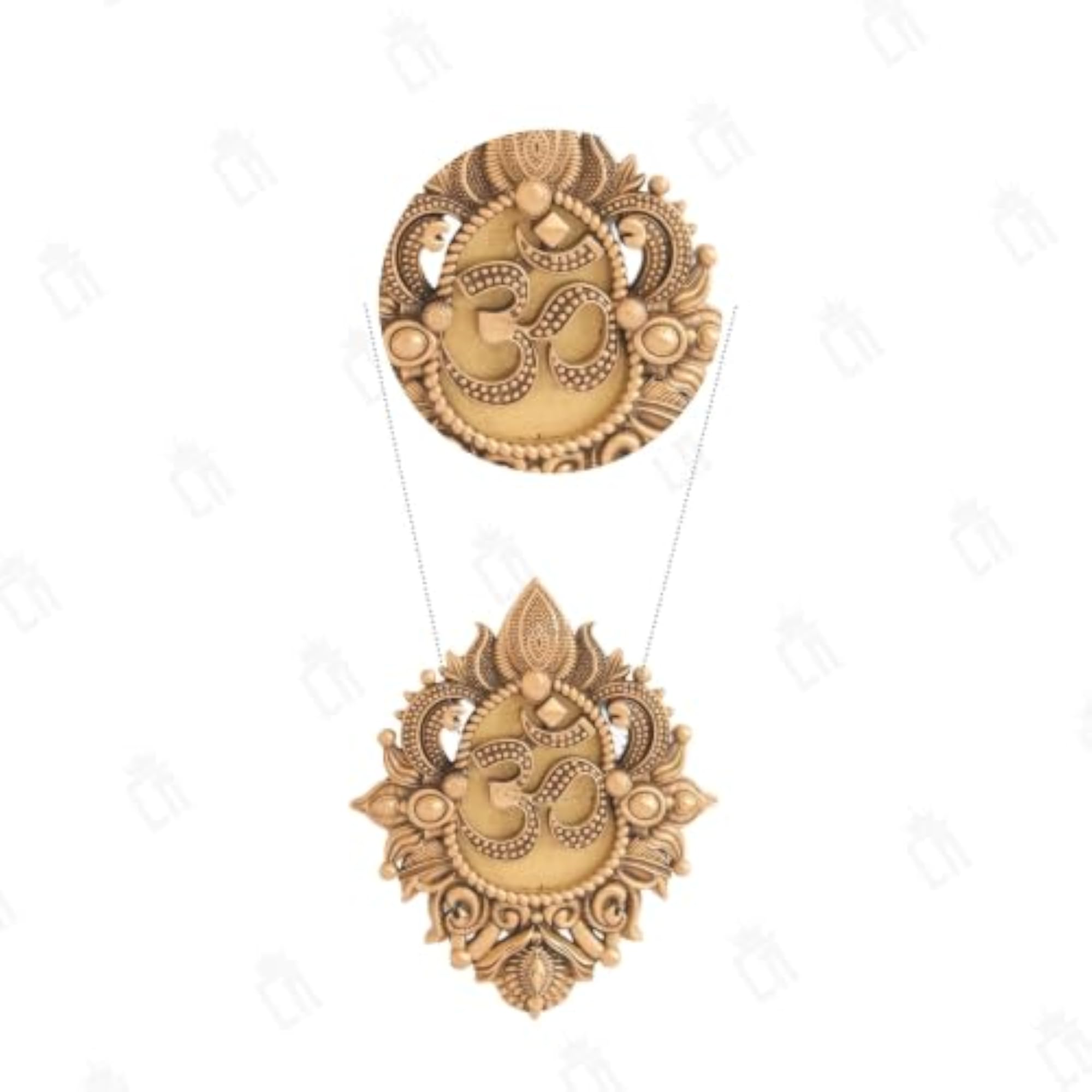 Antique Gold Brass Om Mandala Brooch for Men