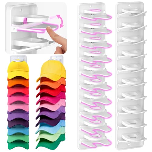 Organisateur casquettes 2 unités, mural, rangement 20 chapeaux