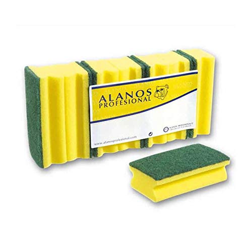 32 Estropajos salvauñas de Calidad Extra con Fibra Verde de Estropajo y Esponja Cover