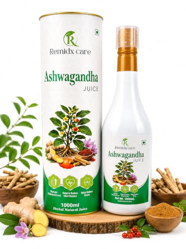 Image of Ashwagandha Juice Herbal Liquid Drink with Saffron Pumpkin Seed Ginger Natural Wellness Beverage for Men & Women 1000ml No Artificial Colour