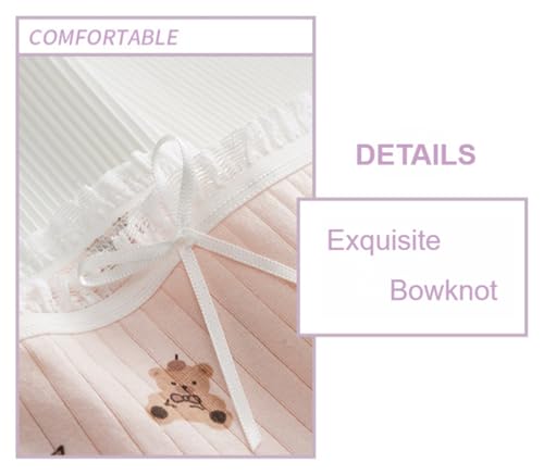 5 Packs Soft Cotton Panties for Women Lace Floral Ruffled Cute Bear Print BowKnot Underwear2