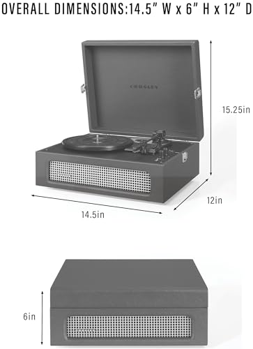 Crosley CR8017B-CO Voyager Vintage Portable Vinyl Record Player Turntable with Bluetooth in/Out and Built-in Speakers, Cocoa - Les Beatles, Paul McCartney, John Lennon, RIngo Starr, George Harrison Crosley CR8017B-CO Voyager Vintage Portable Vinyl Record Player Turntable with Bluetooth in/Out and Built-in Speakers, Cocoa – Image 4
