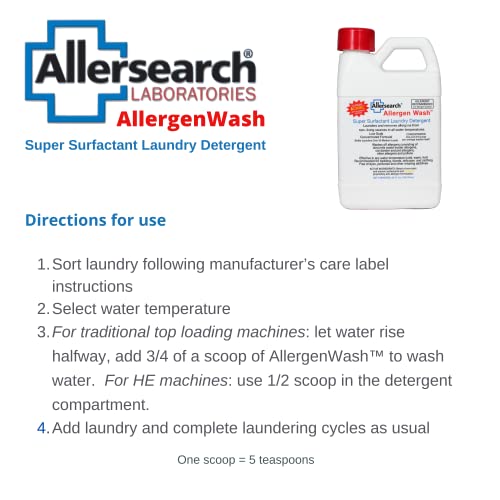 Allersearch Allergen Wash Laundry Detergent 128 Oz #TOP5
