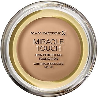 Max Factor Miracle Touch Foundation, New and Improved Formula, SPF 30 and Hyaluronic Acid, 78 Sand Beige