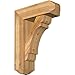 Ekena Millwork BKT0806X24X32OLY04RWR Olympic Craftsman Rough Sawn Bracket w/Offset Brace, Western Red Cedar